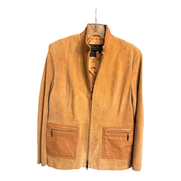 Terry Lewis Classic Luxuries Genuine Leather Jacket – Tan – Size Large